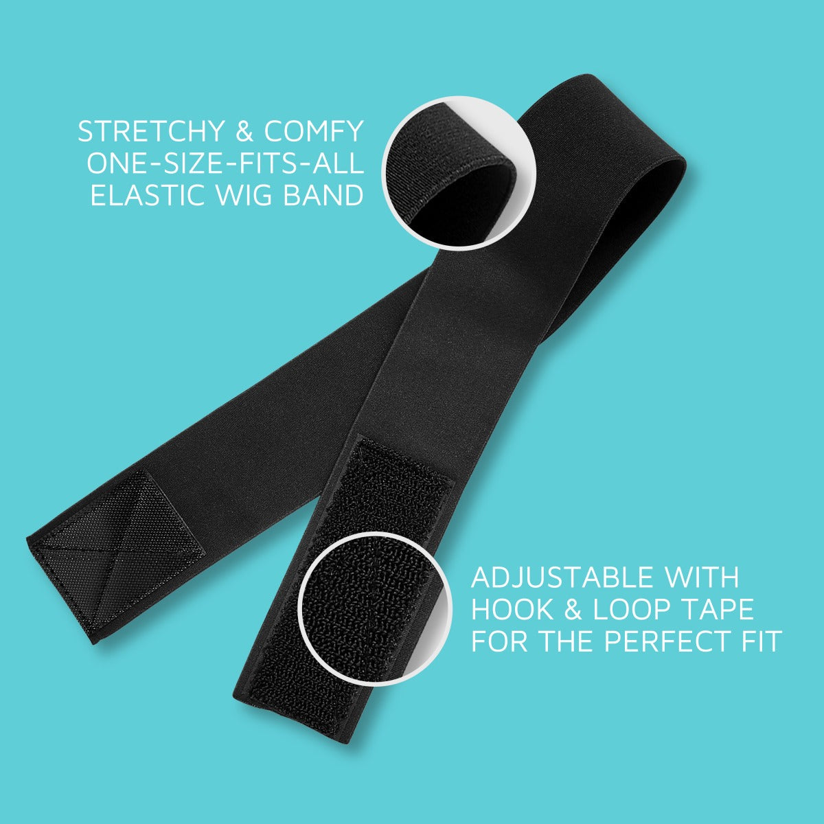 Kiss Colors & Care Perfect Melt Elastic Band - Black, 1 3/4" | Wig Grip Band, Hair Accessories