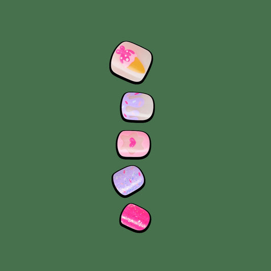 Impress Kids No Glue Fake Press On Nails - Fairy Sparkle | Design, Multicolor, Kids, Squoval, Manicure