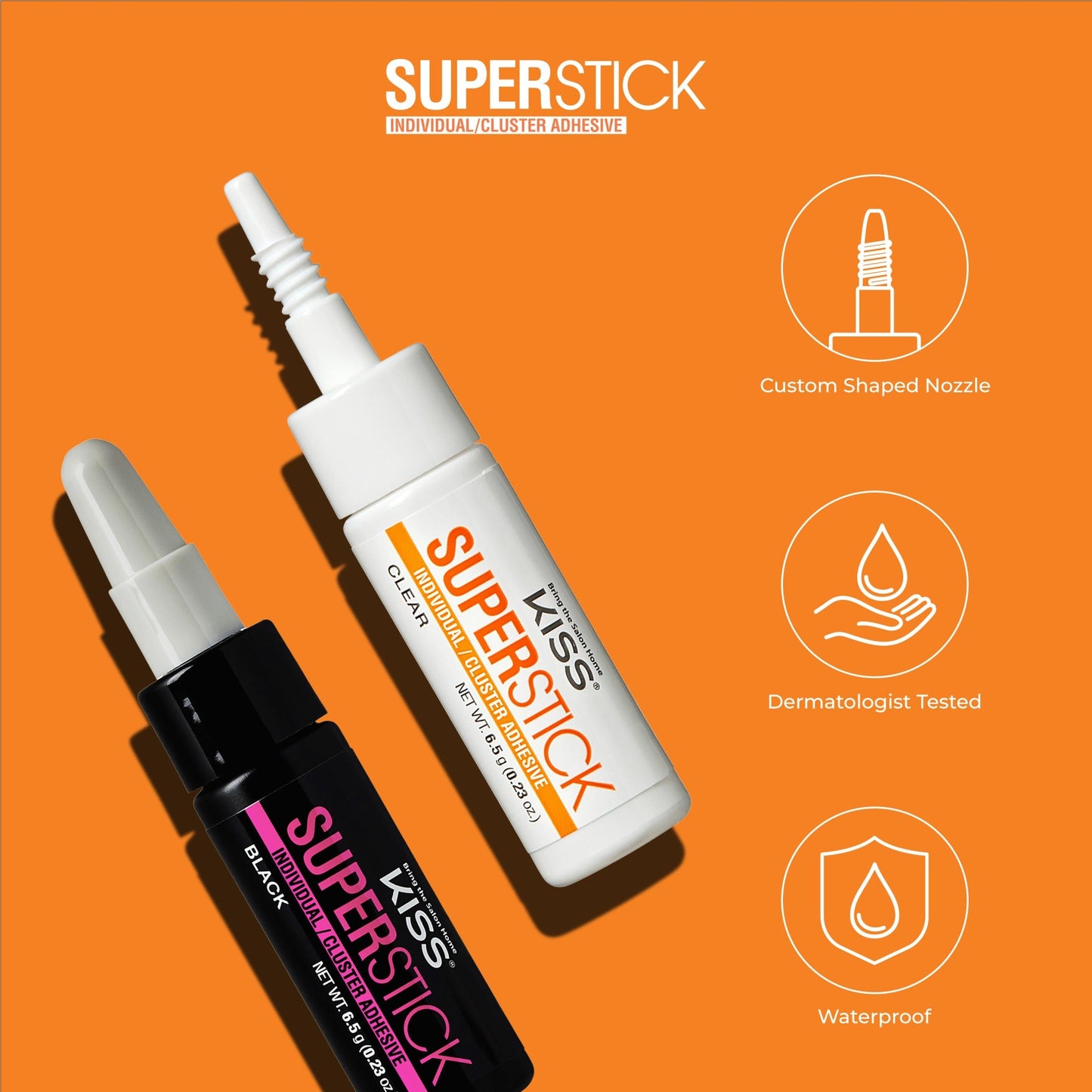 Kiss SuperStick Lash Cluster Adhesive - Black | False Eyelash Glue, Cluster Lash Adhesive, Up to 7 Day Hold