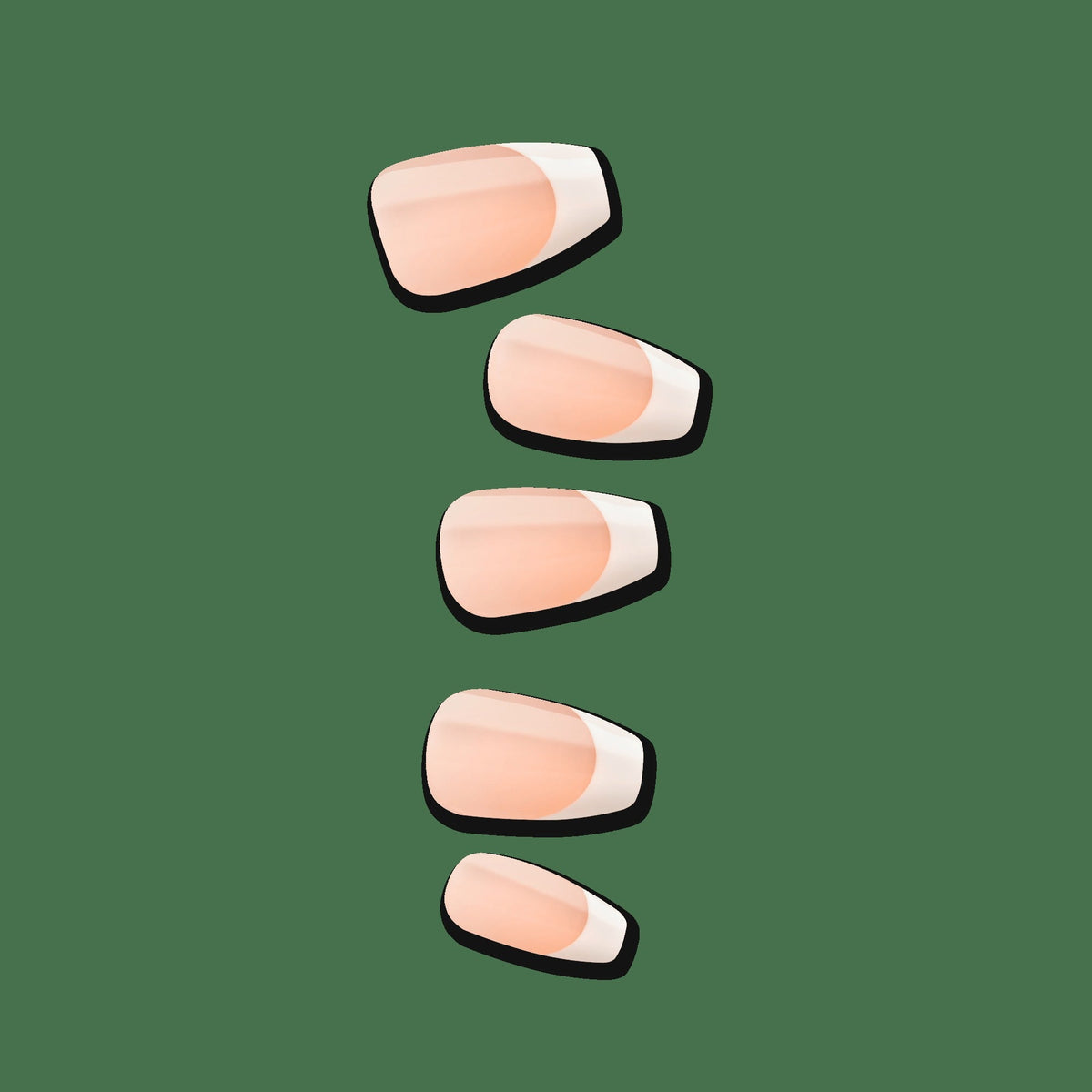 Impress French No Glue Fake Press On Nails - Ideal | French Tips, White & Neutral, Medium, Coffin, Manicure