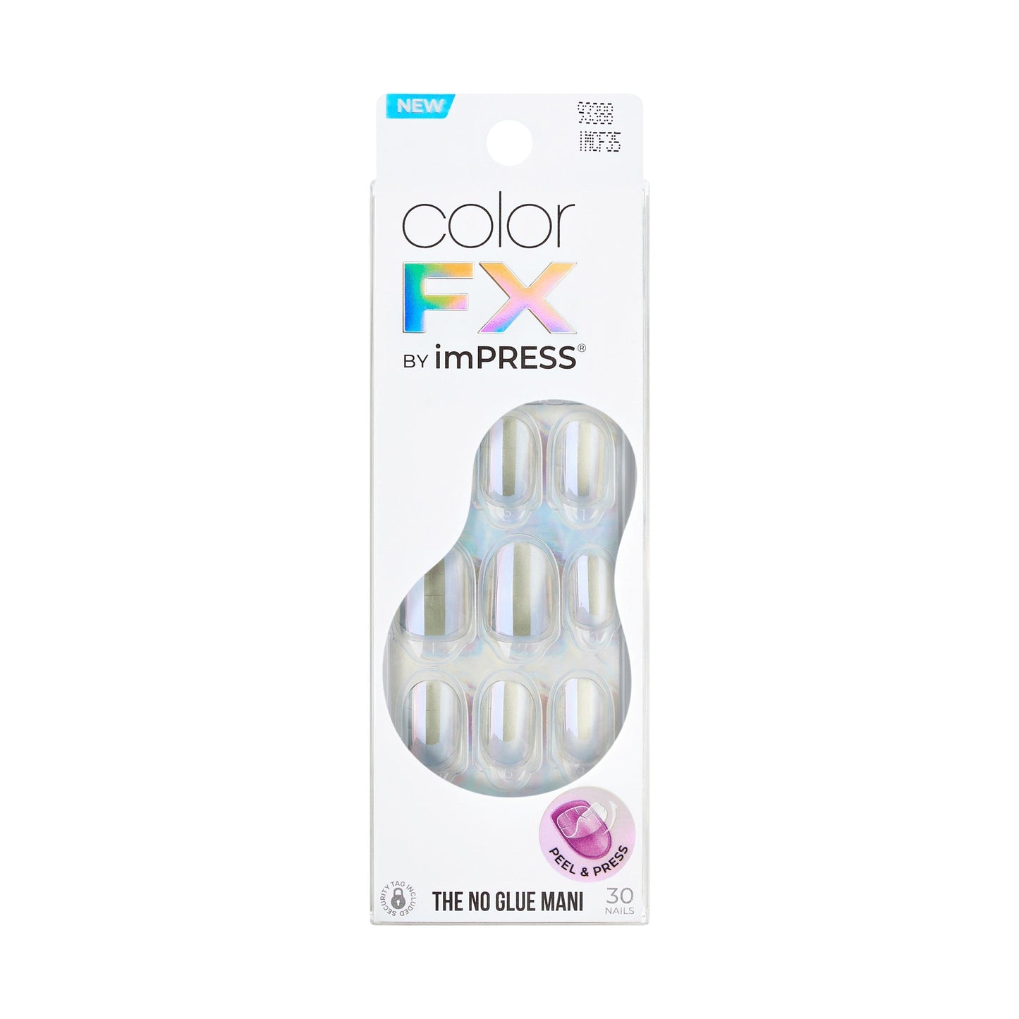 colorFX by Impress No Glue Fake Press On Nails - Sour Love | Solid, Silver, Short, Oval, Manicure