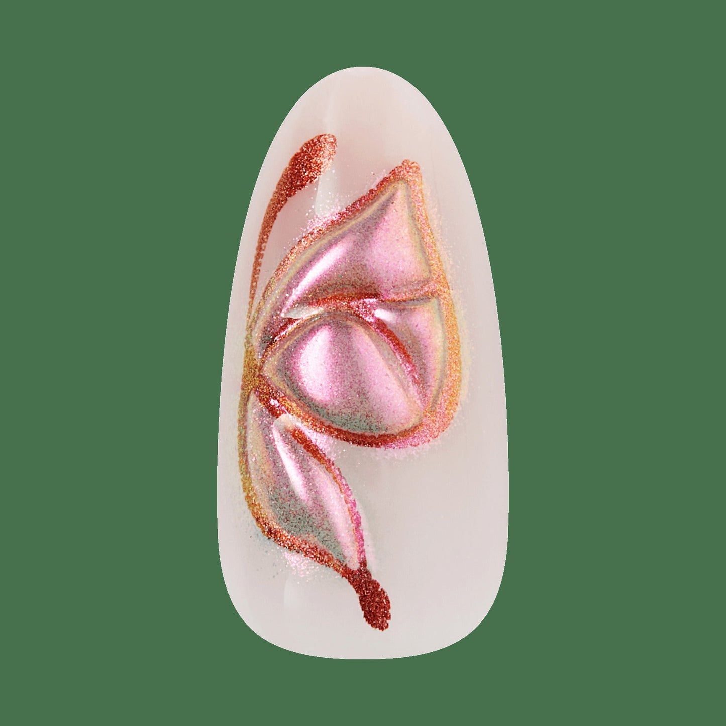 Kiss Luxe Press On Fake Glue Nails - Rose Knot | 3D & Jewel Design, Pink, Medium, Almond