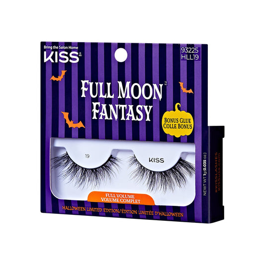 Kiss Halloween 'Full Moon Fantasy' False Eyelashes, Full Volume - Dark Romance | 1 Pair, Strip Lashes, 10mm
