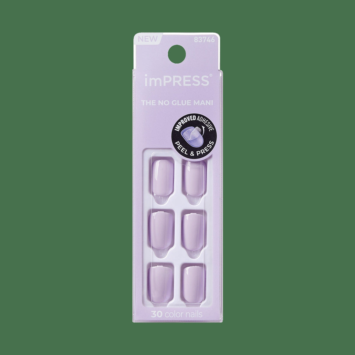 Impress Color No Glue Fake Press On Nails - Picture Purplect | Solid, Purple, Short, Squoval, Manicure