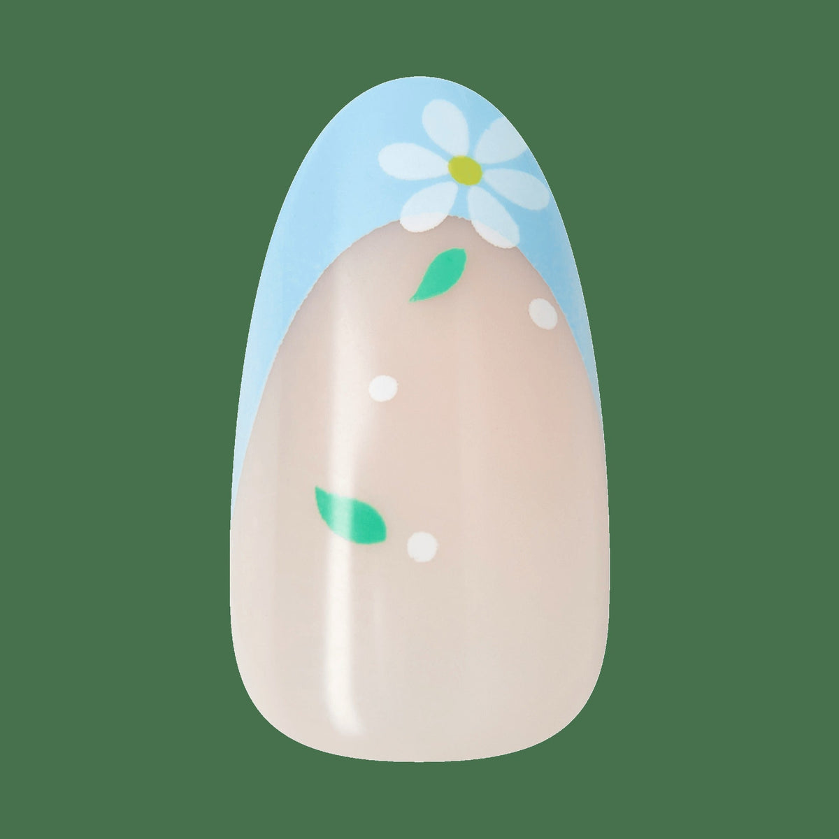 Impress Design No Glue Fake Press On Nails - Golden Nest | French Design, Blue, Medium, Almond, Manicure