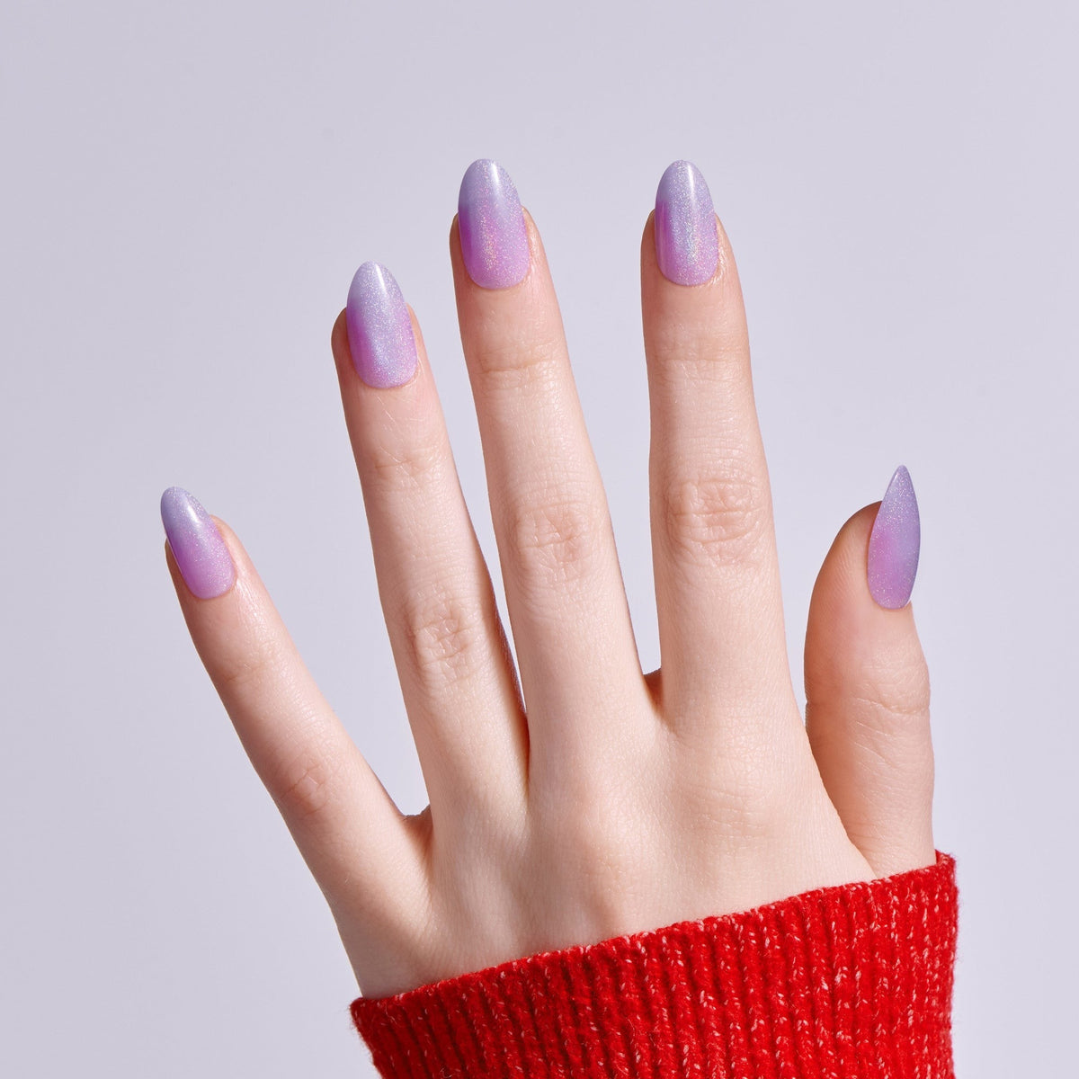 Kiss Core Magnetic Press On Fake Glue Nails - Harmonic Hue | Design, Purple, Medium, Almond