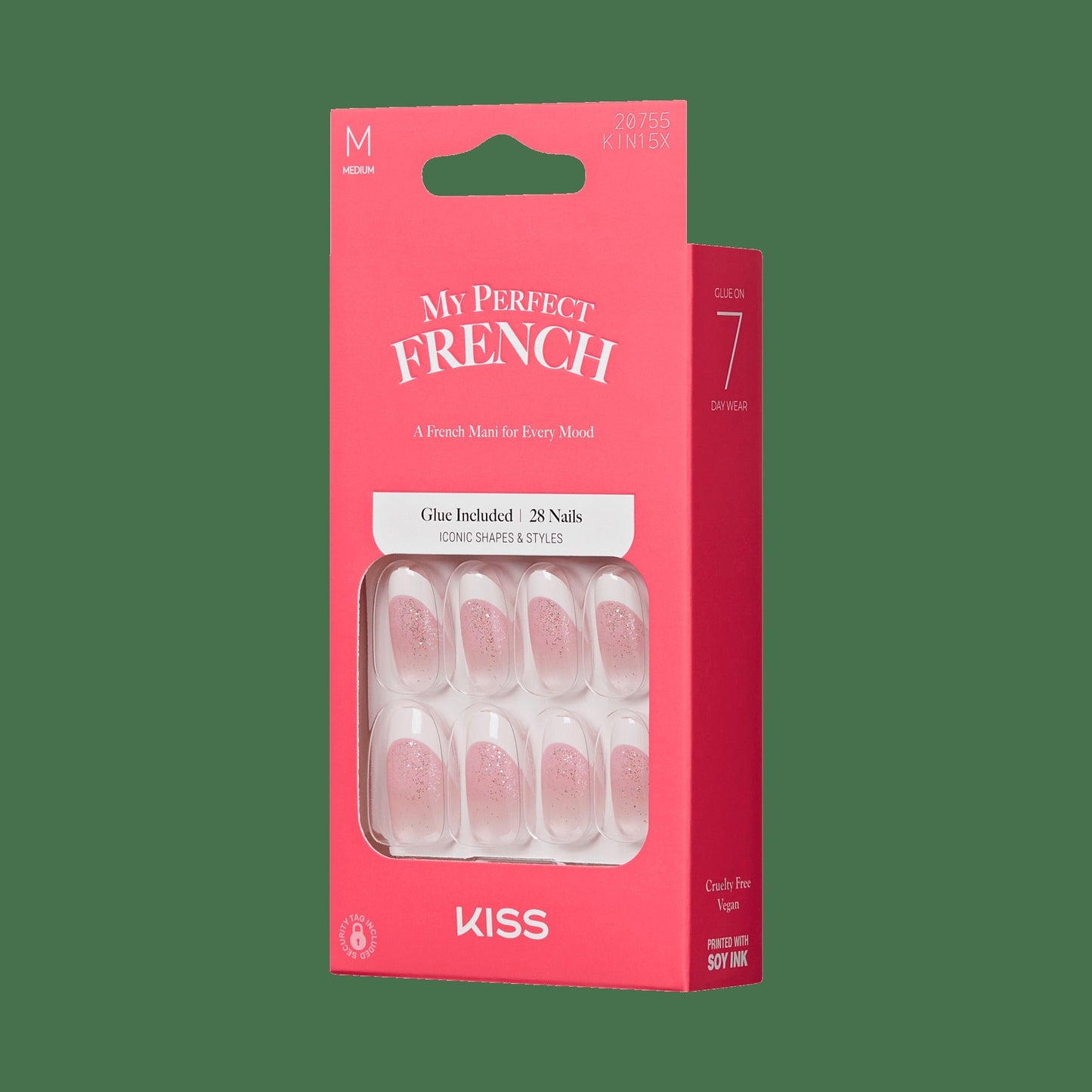 Kiss My Perfect French Press On Glue Nails - Jealous