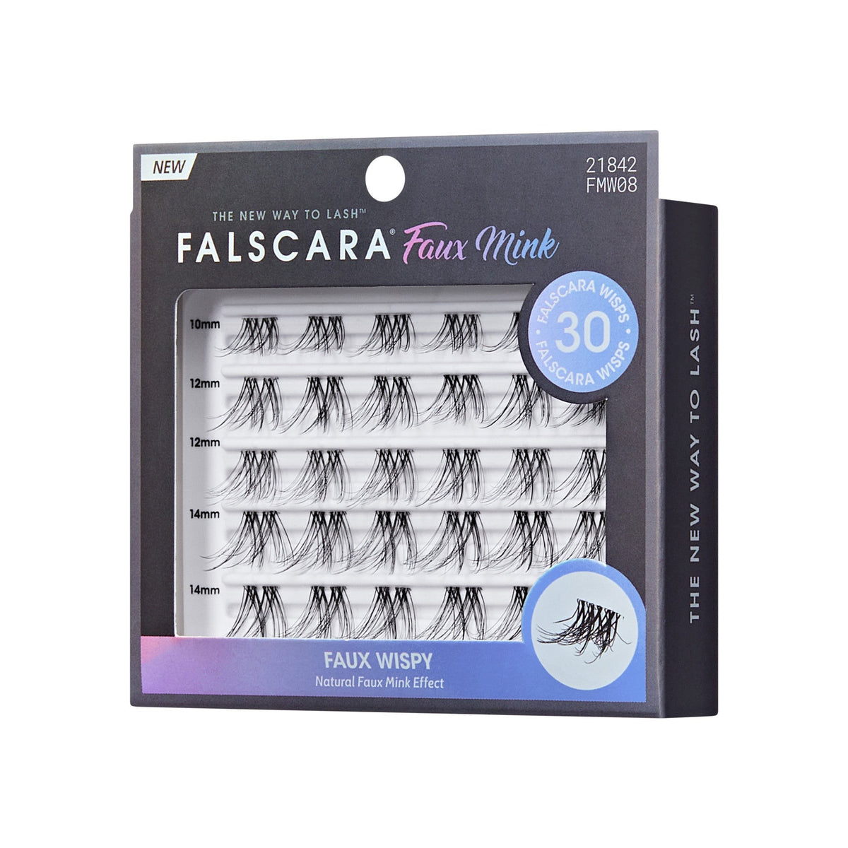 Falscara Faux Mink Natural Multipack | DIY False Lash Extensions, Natural, Cluster Lash, Wispy Lashes, Faux Wispy, 30 Wisps, 10mm-14mm