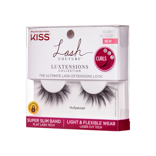 Kiss Lash Couture LuXtensions False Eyelashes - Hollywood | 1 Pair, Strip Lashes, 14mm