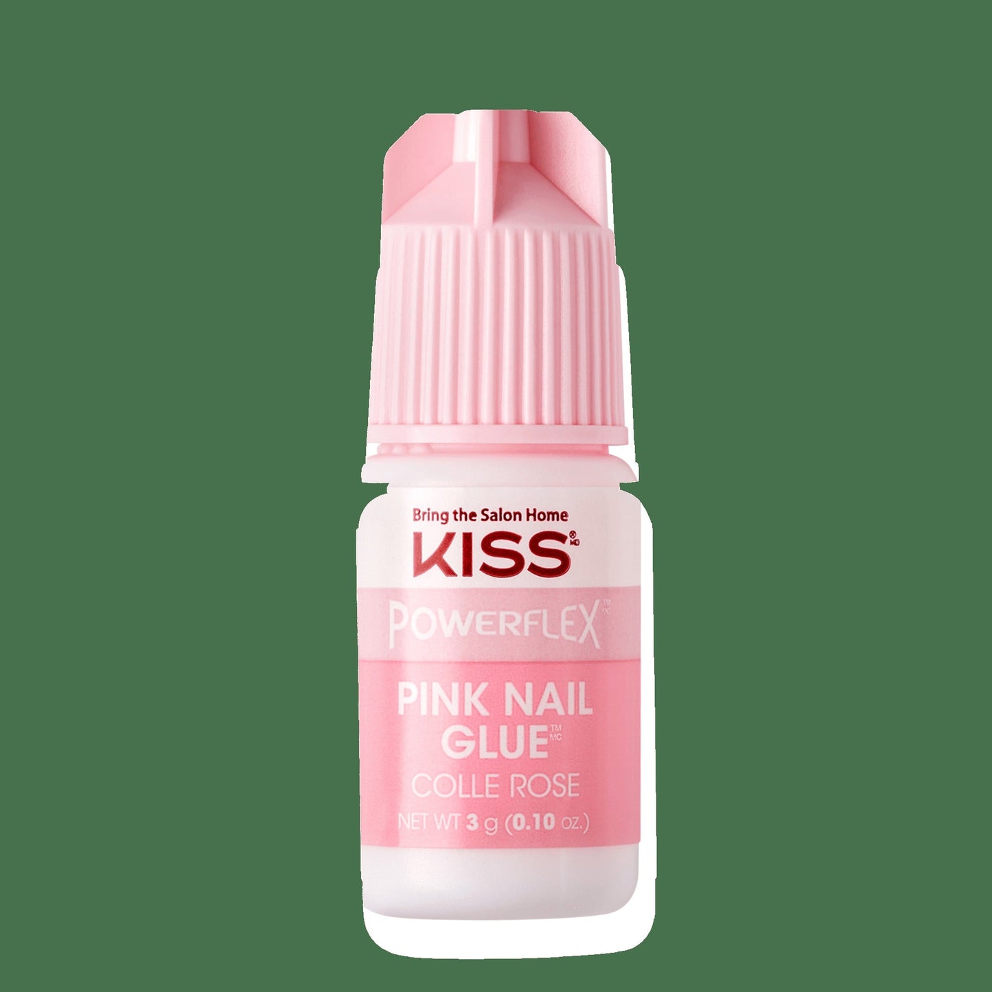 Kiss PowerFlex Pink Fake Nail Glue - 0.10 oz. | Nail Adhesive, Press-On Glue, Pink Tint, Strong Hold