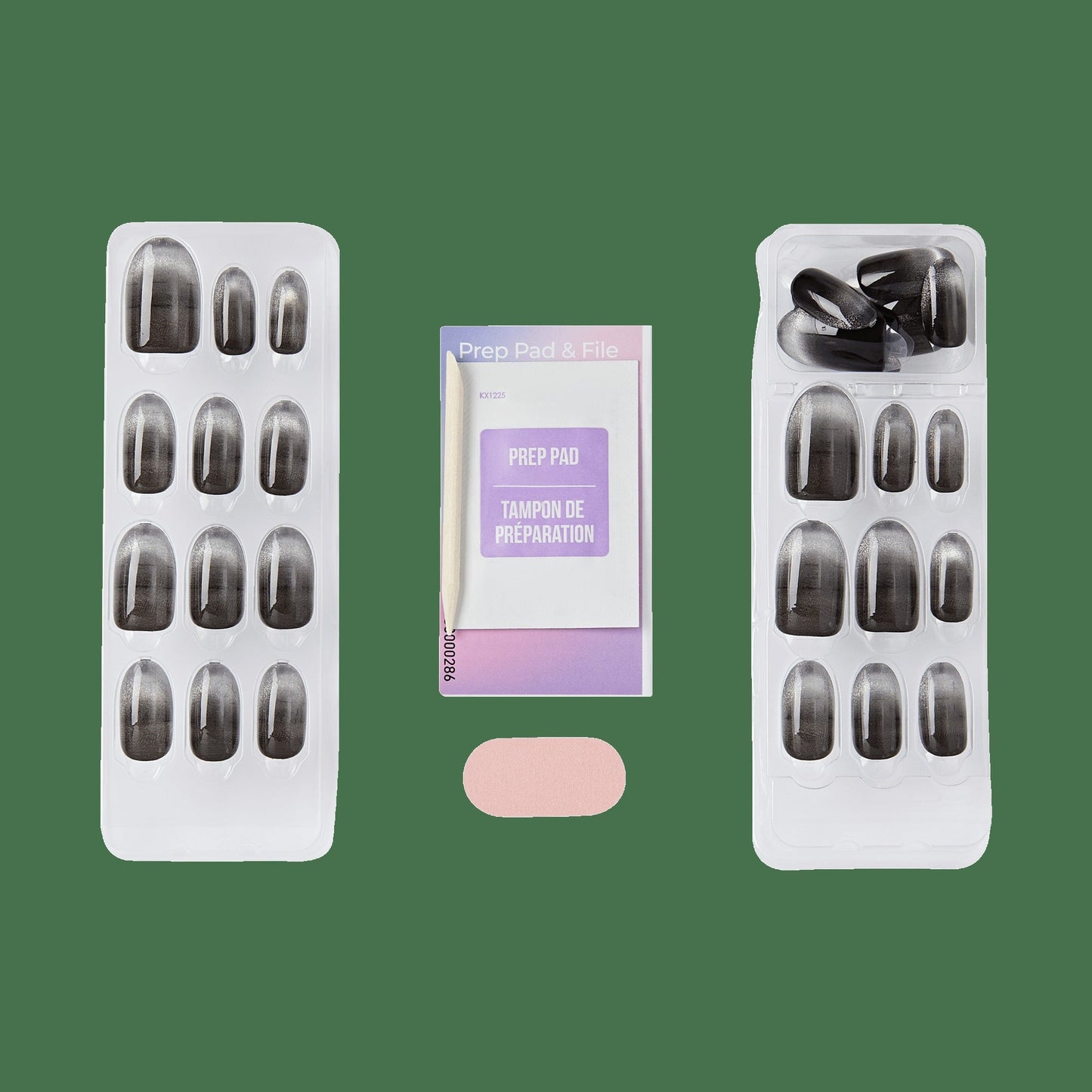 colorFX by Impress No Glue Fake Press On Nails - Best Wishes | Solid, Black, Medium, Oval, Manicure