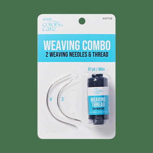 Kiss Colors & Care Weaving Combo Needle & Thread Set | 2 Needles, Weaving Kit, Hair Accessories
