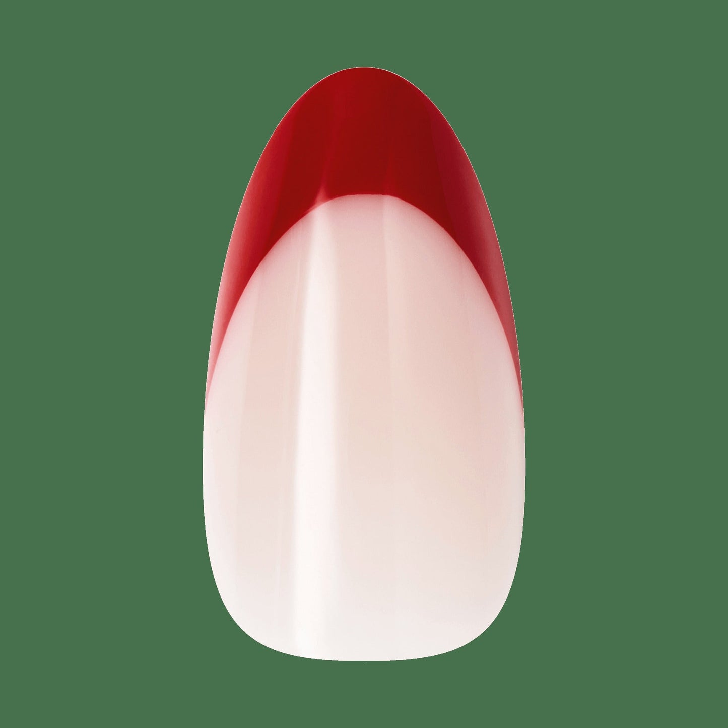 Kiss Core French Press On Fake Glue Nails - Optimistic | French Tips, Red, Medium, Almond