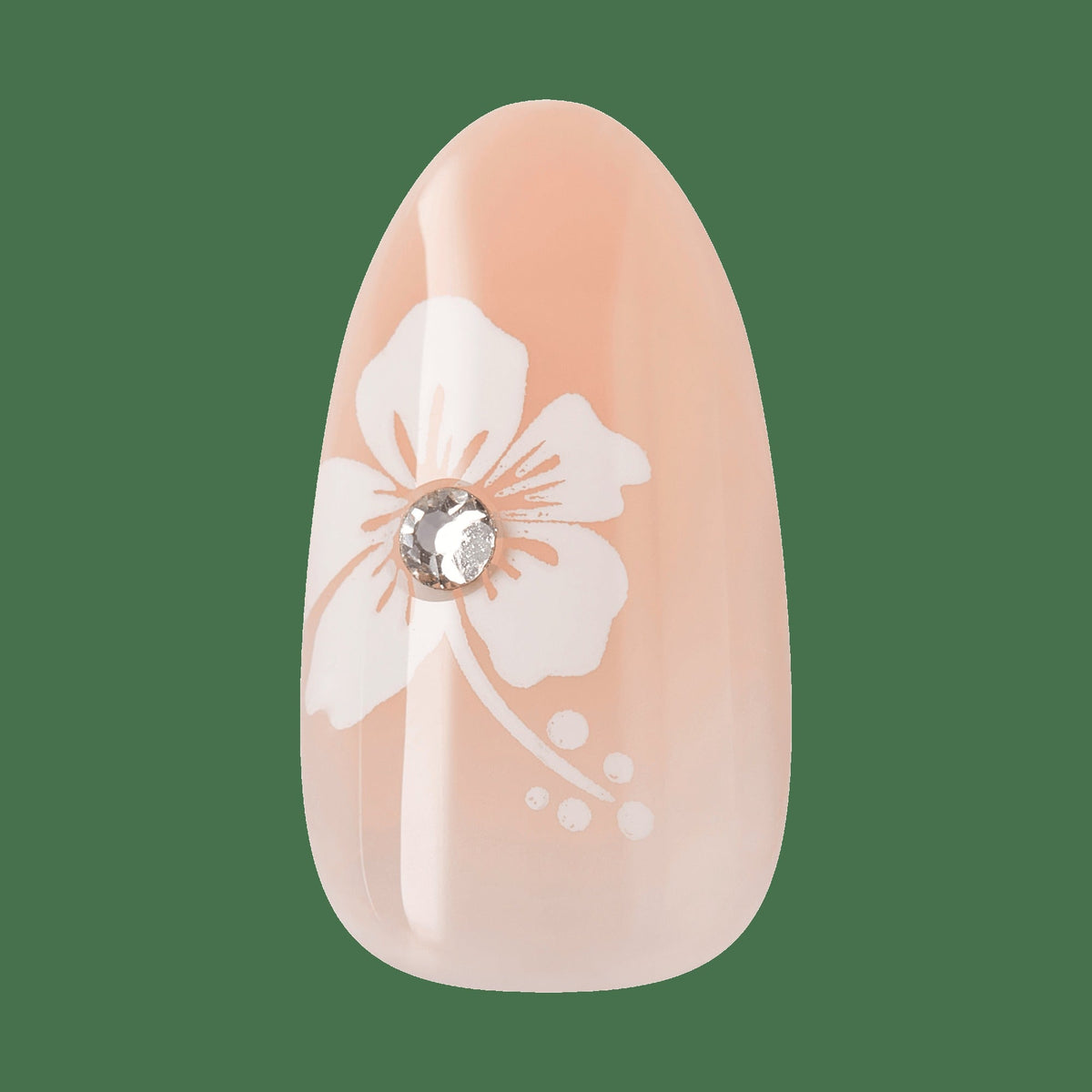 Impress Design No Glue Fake Press On Nails - Buttercup Shine | 3D & Jewel French Design, White, Medium, Almond, Manicure