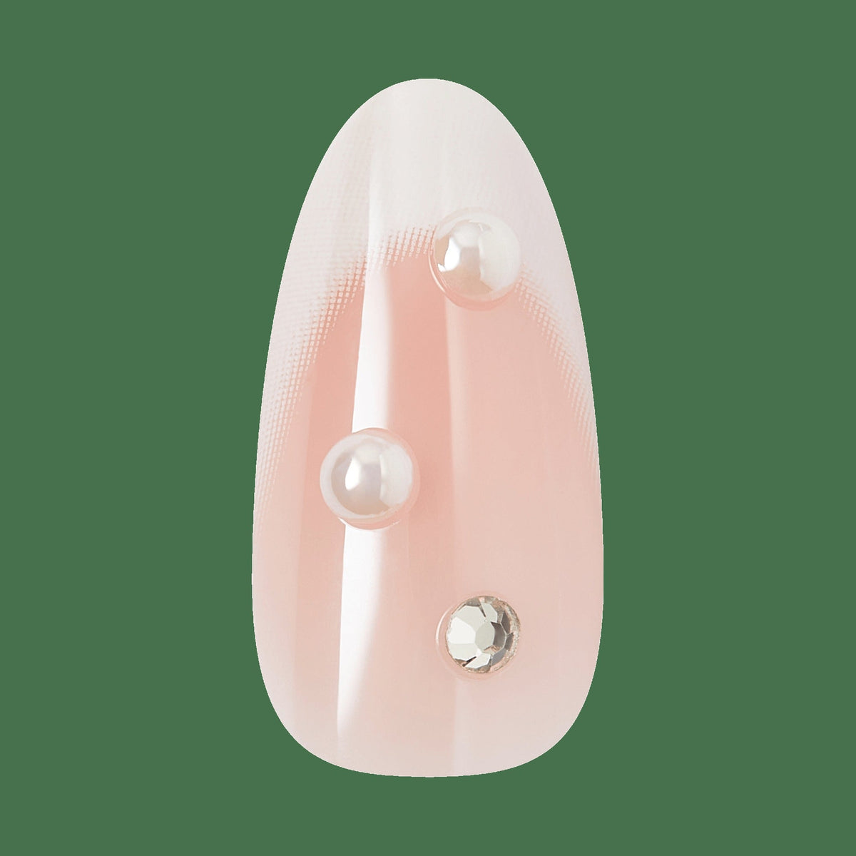 Kiss Glam 3D & Jewel Press On Fake Glue Nails - Serendipity Awaits | 3D & Jewel French, White, Medium, Almond