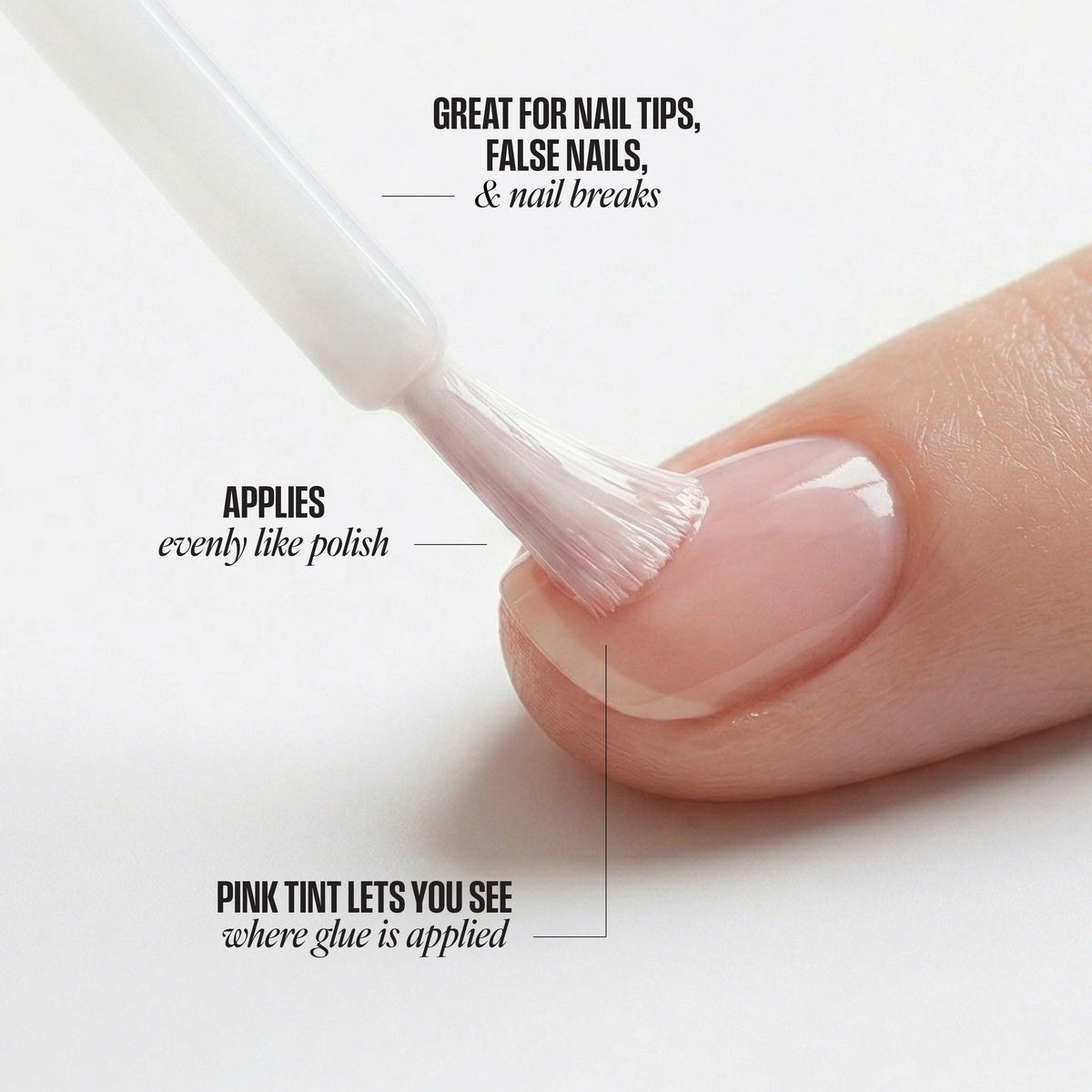 Kiss VitaBond Brush-On Fake Nail Glue - 0.17 oz. | Nail Adhesive, Press-On Glue, Pink Tint, Infused with Vitamins A and E