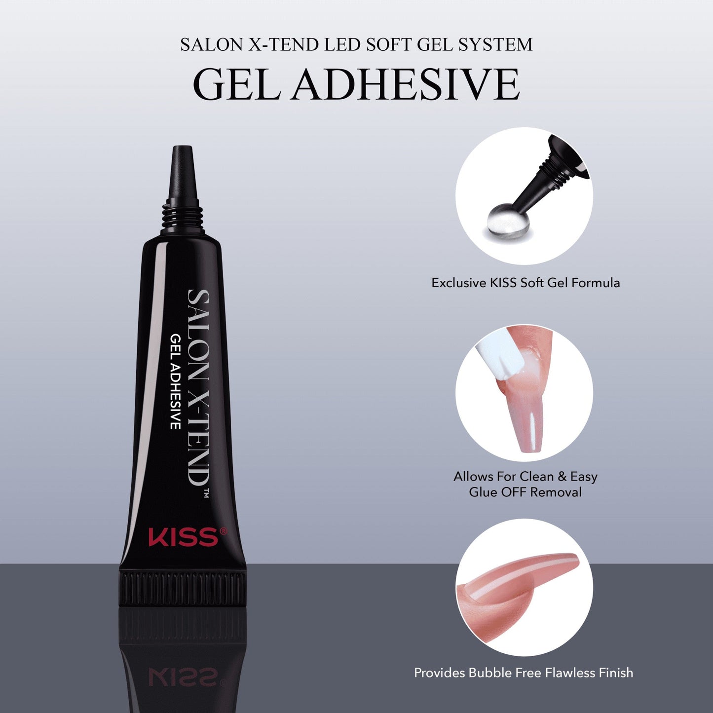 Kiss Salon X-tend Color Press On Soft Gel Nails - Moonlight | Solid, Beige, Medium, Oval