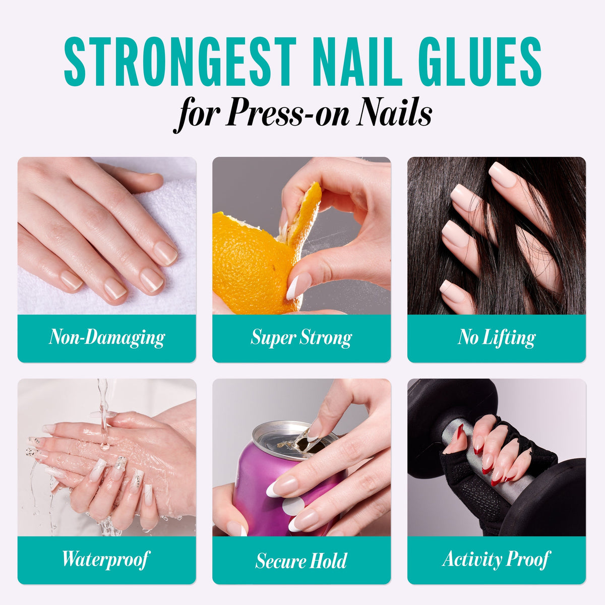 Kiss Press On Glue Nail Tool Bundle - PowerFlex Maximum Speed Nail Glue + Glue OFF Remover