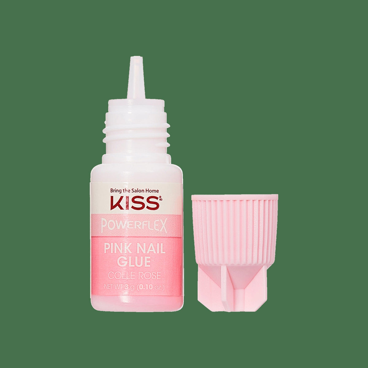 Kiss PowerFlex Pink Fake Nail Glue - 0.10 oz. | Nail Adhesive, Press-On Glue, Pink Tint, Strong Hold