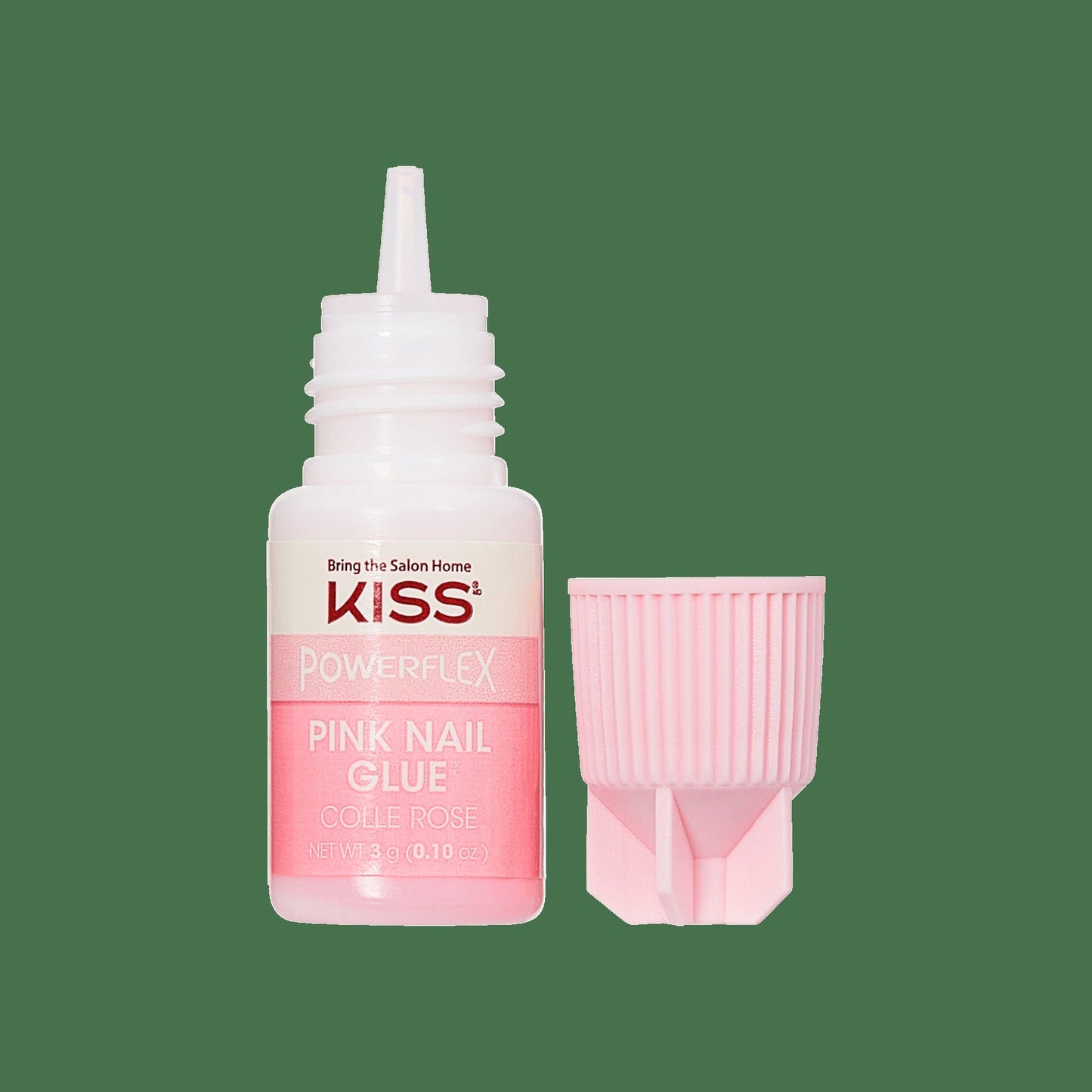 Kiss PowerFlex Pink Fake Nail Glue - 0.10 oz. | Nail Adhesive, Press-On Glue, Pink Tint, Strong Hold