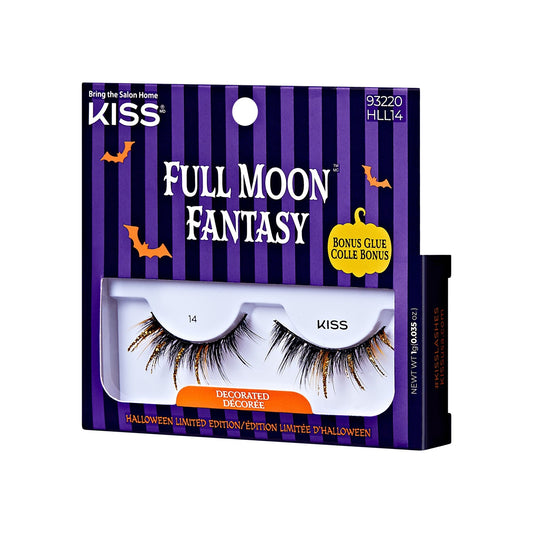 Kiss Halloween 'Full Moon Fantasy' False Eyelashes, Decorated - Vamp Life | 1 Pair, Strip Lashes, 12mm