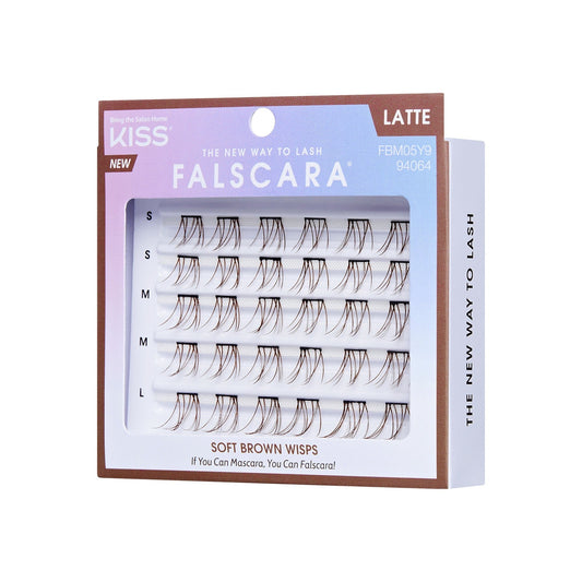 Falscara Brown Wisps Multipack - Latte | DIY False Lash Extensions, Light Glam, Cluster Lash, Wispy Lashes, 30 Wisps, 10mm-14mm