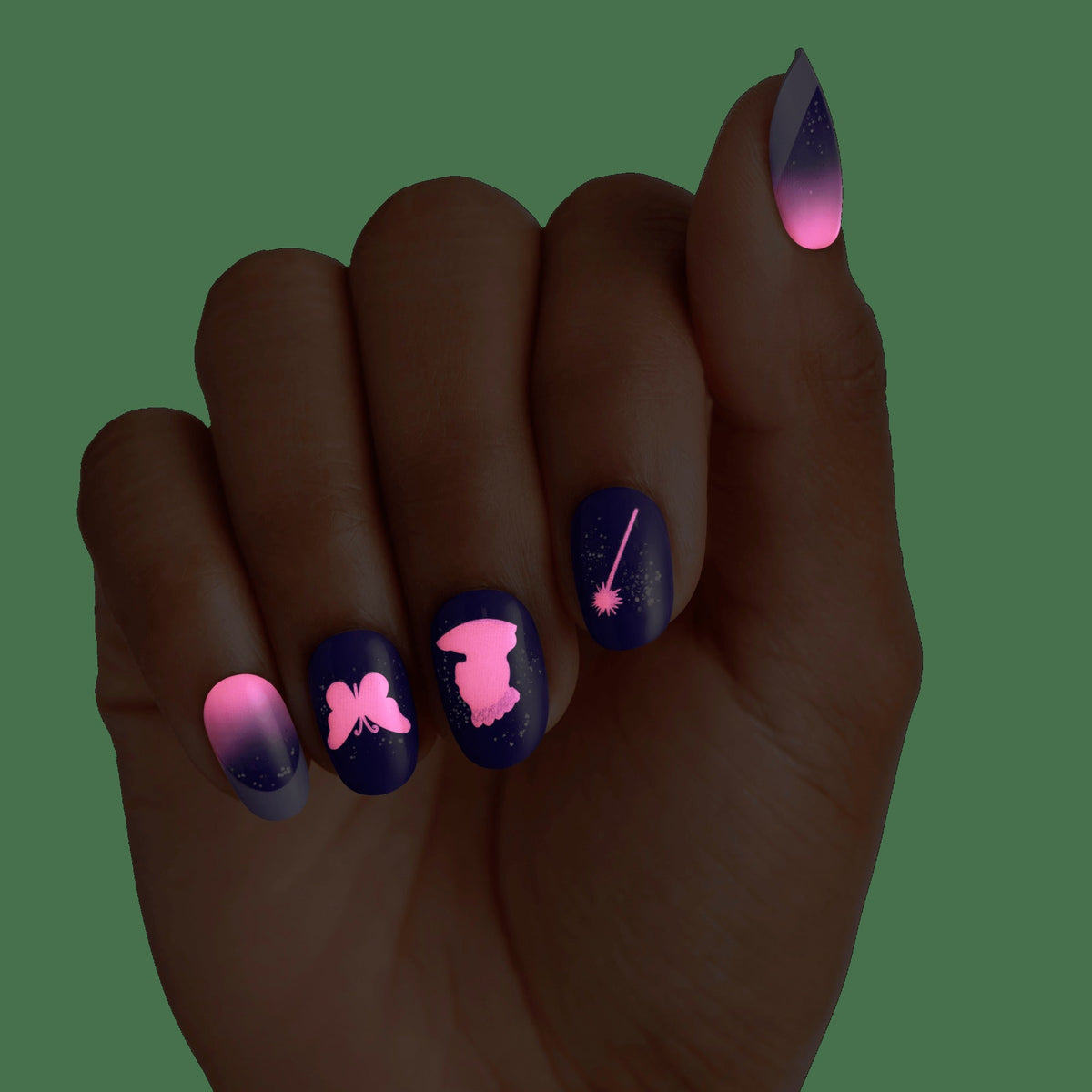 Kiss X WICKED: FOR GOOD | Glow With Glinda | Design, Purple, Short, Oval
