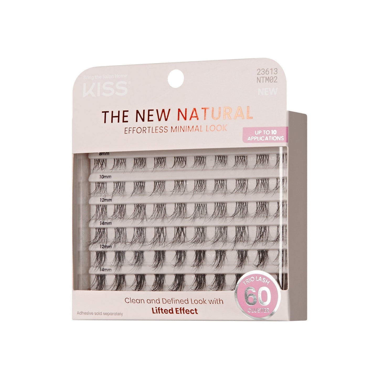 Kiss The New Natural Trio Lash False Eyelash Clusters, 60 Count - Nude Blazer | 60 Clusters, Cluster Lashes, 8mm-14mm