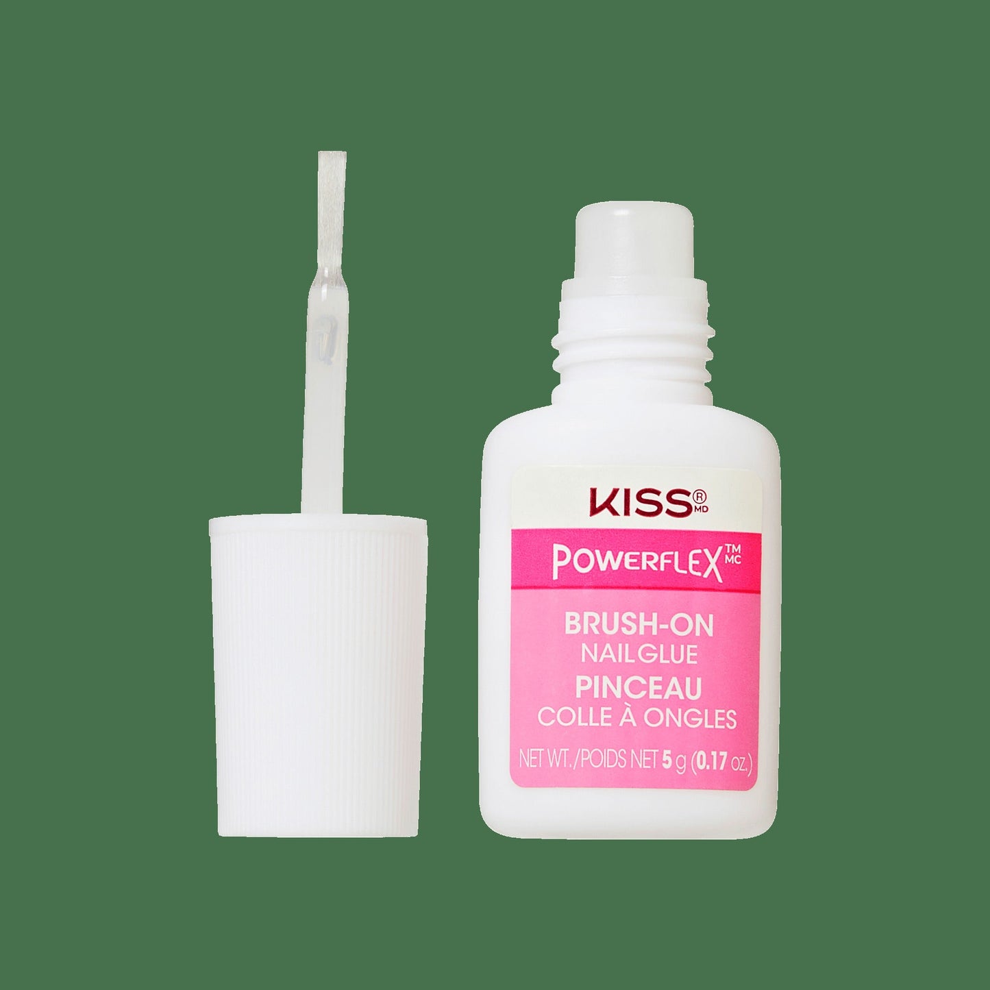Kiss PowerFlex Brush-On Fake Nail Glue - 0.17 oz. | Nail Adhesive, Press-On Glue, Applies Like Polish, Lasting Wear