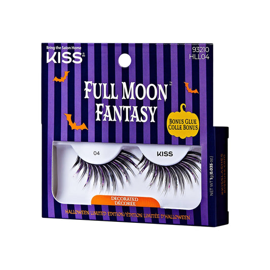Kiss Halloween 'Full Moon Fantasy' False Eyelashes, Decorated - Midnight Queen | 1 Pair, Strip Lashes, 14mm-16mm