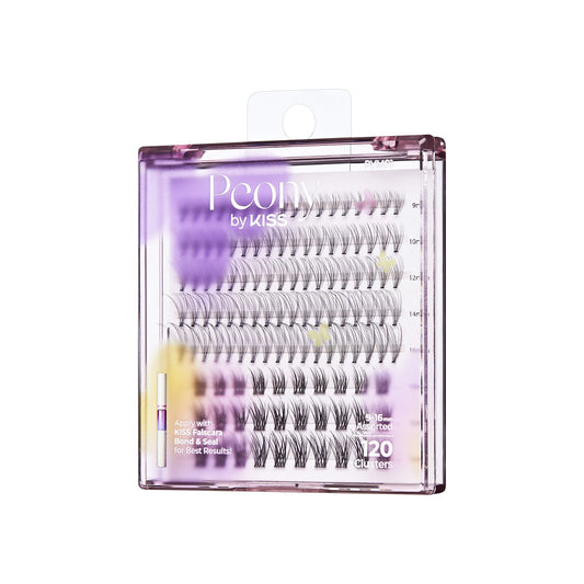 Kiss Peony False Eyelashes Lash Extension Kit - Misty Haze | 120 Clusters, Cluster Lashes, 9mm- 16mm