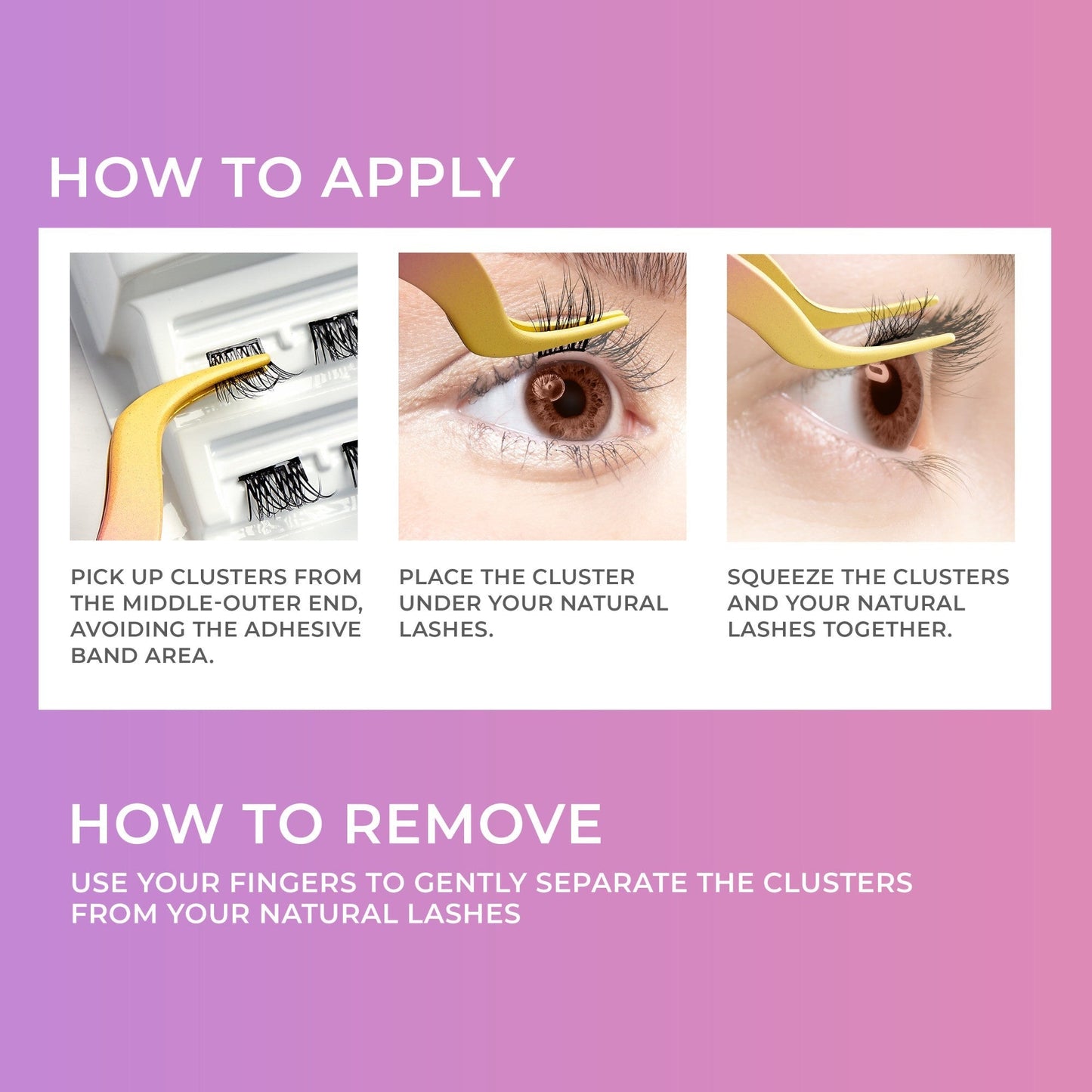 Impress Falsies Pre-Glued False Eyelashes Minipack - Classy | 12 Lash Clusters, With Mini Applicator, 10mm-12mm