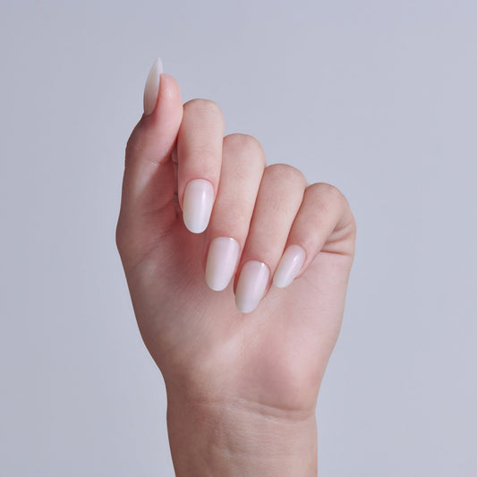 Kiss Professional Full Cover Press On Fake Nails - Earthly | 140 Nails, Includes Nail Glue, Solid, White, Medium, Round