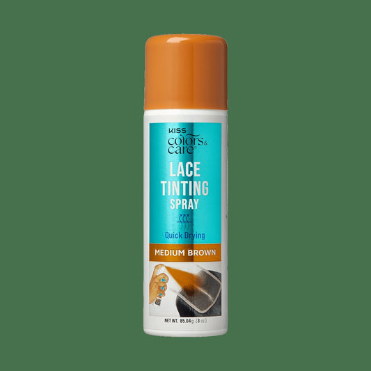 Kiss Colors & Care Lace Tinting Spray | Lace Front Wig Spray, Quick Drying, Transfer Proof, Medium Brown, Hair Care
