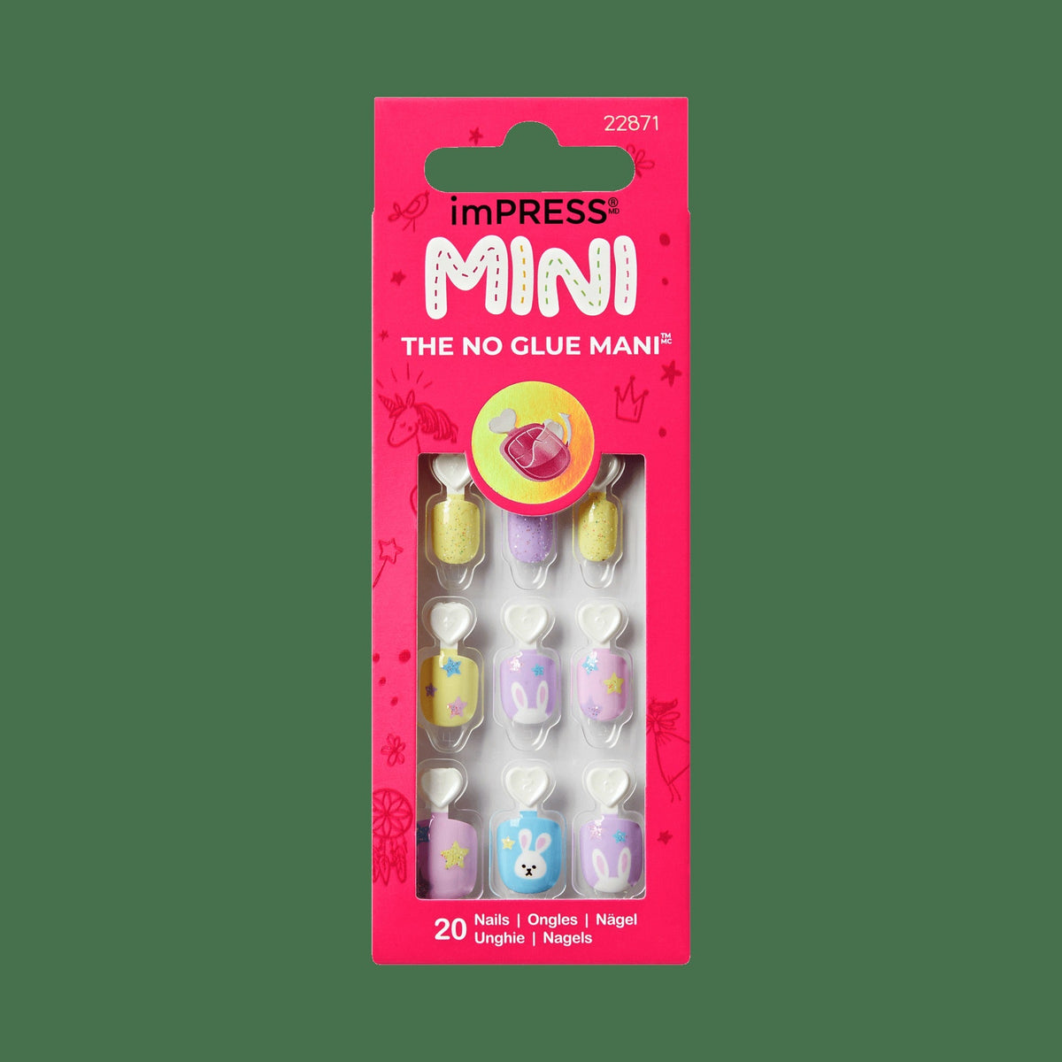 Impress Kids No Glue Fake Press On Nails - Easter Charm | Design, Multicolor, Kids, Squoval, Manicure