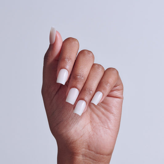 Kiss Professional Full Cover Press On Fake Nails - Ordinary Life | 140 Nails, Includes Nail Glue, Solid, White, Short, Square