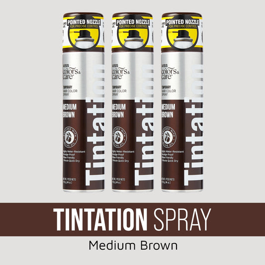 Kiss Colors & Care Tintation Spray Medium Brown Bundle - 3 Pack