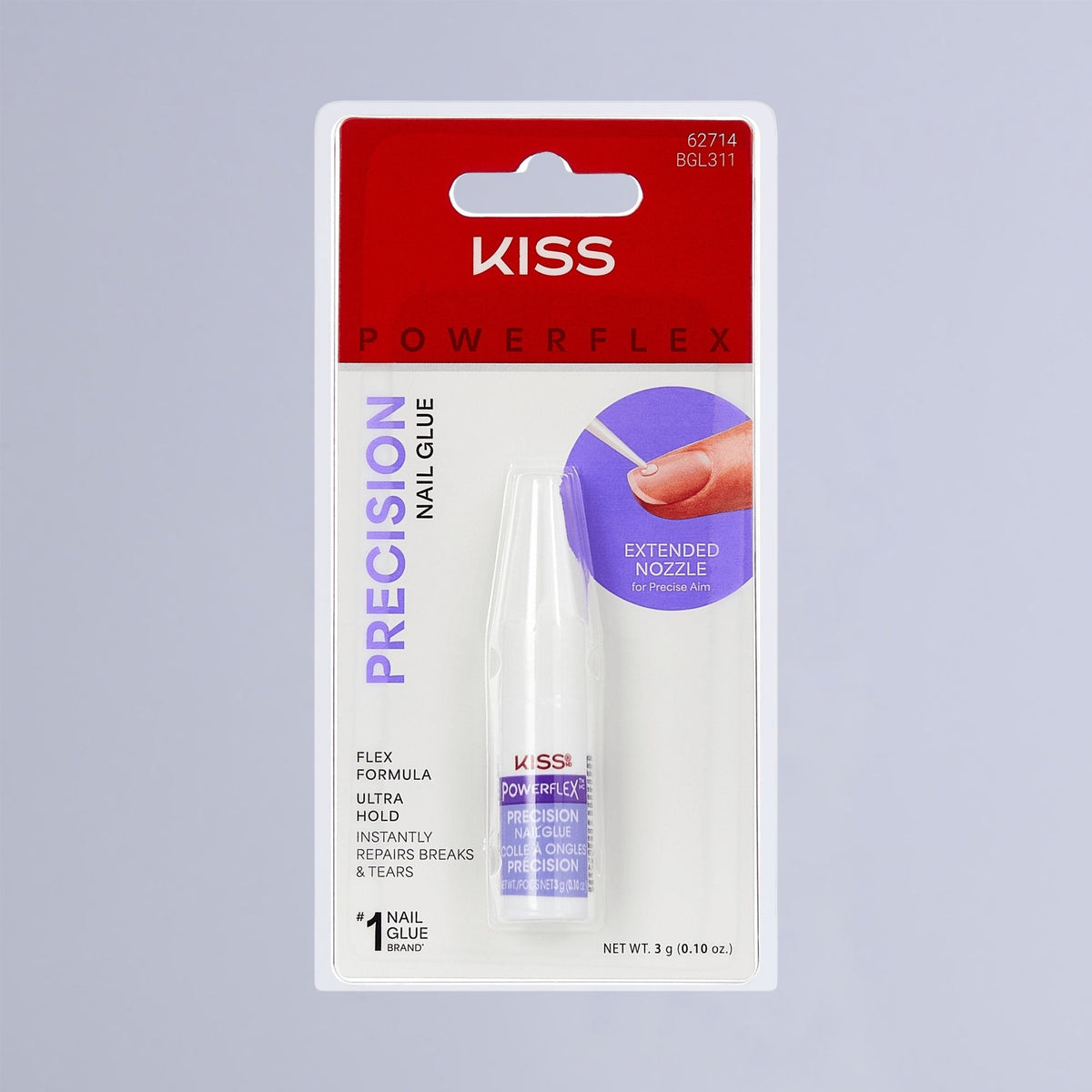 Kiss PowerFlex Precision Fake Nail Glue - 0.10 oz. | Nail Adhesive, Press-On Glue, Precision Nozzle, Ideal for Repairing