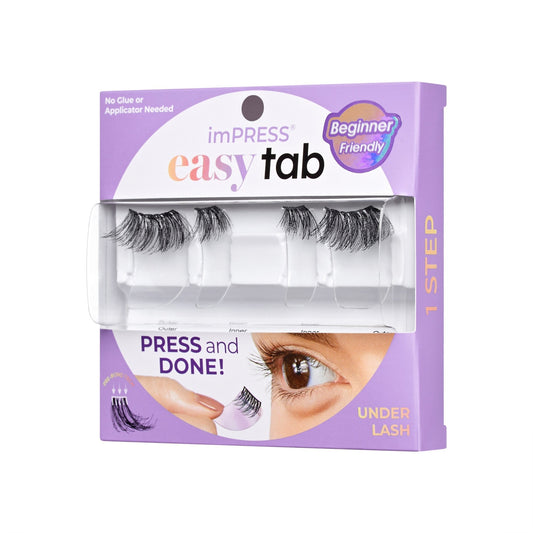 Impress Falsies easy tab Pre-Glued False Eyelashes - Demi Wispy | 1 Pair of Half Lash & 2 Lash Clusters, 8mm-13mm
