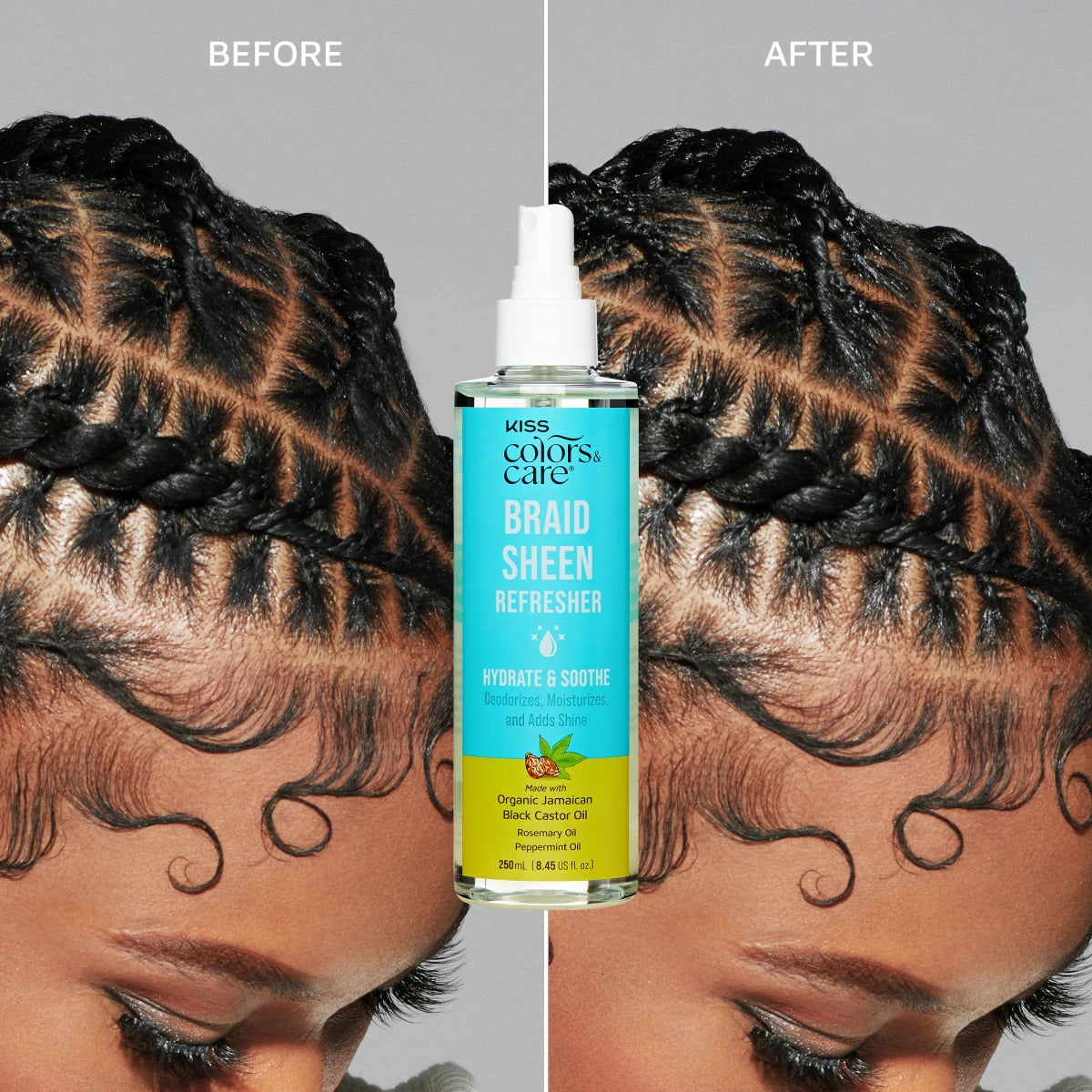 Kiss Colors & Care Braid Sheen Refresher | Braid Spray, Sheen Refresher, 8.45 fl oz, Hair Care