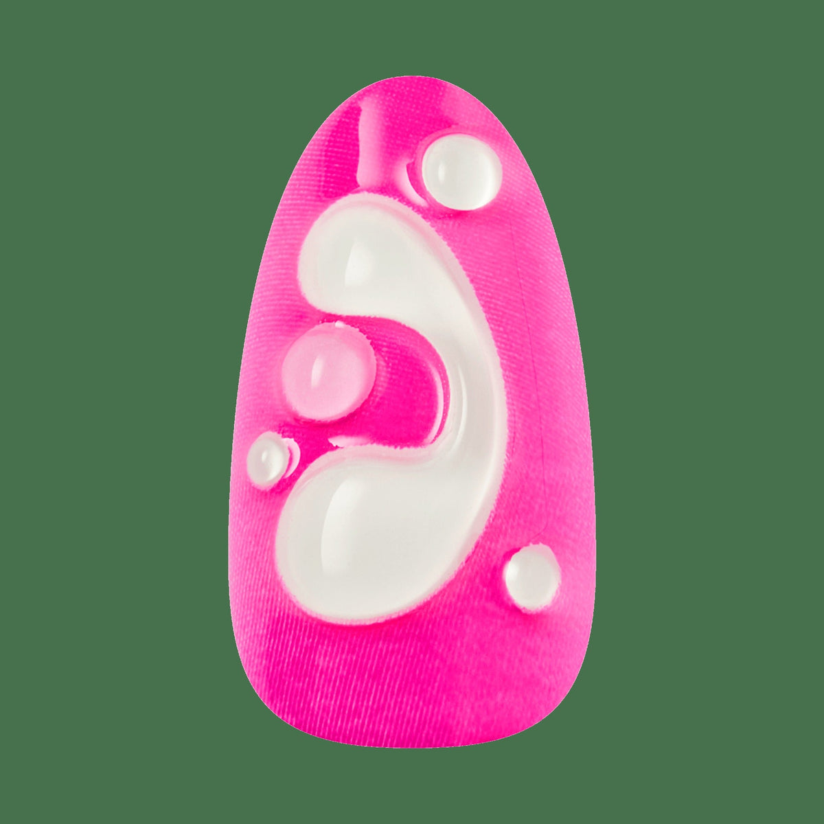 Kiss Nail Drip Press On Fake Glue Nails - Cheerful Meadow | 3D & Jewel Design, Pink, Medium, Almond