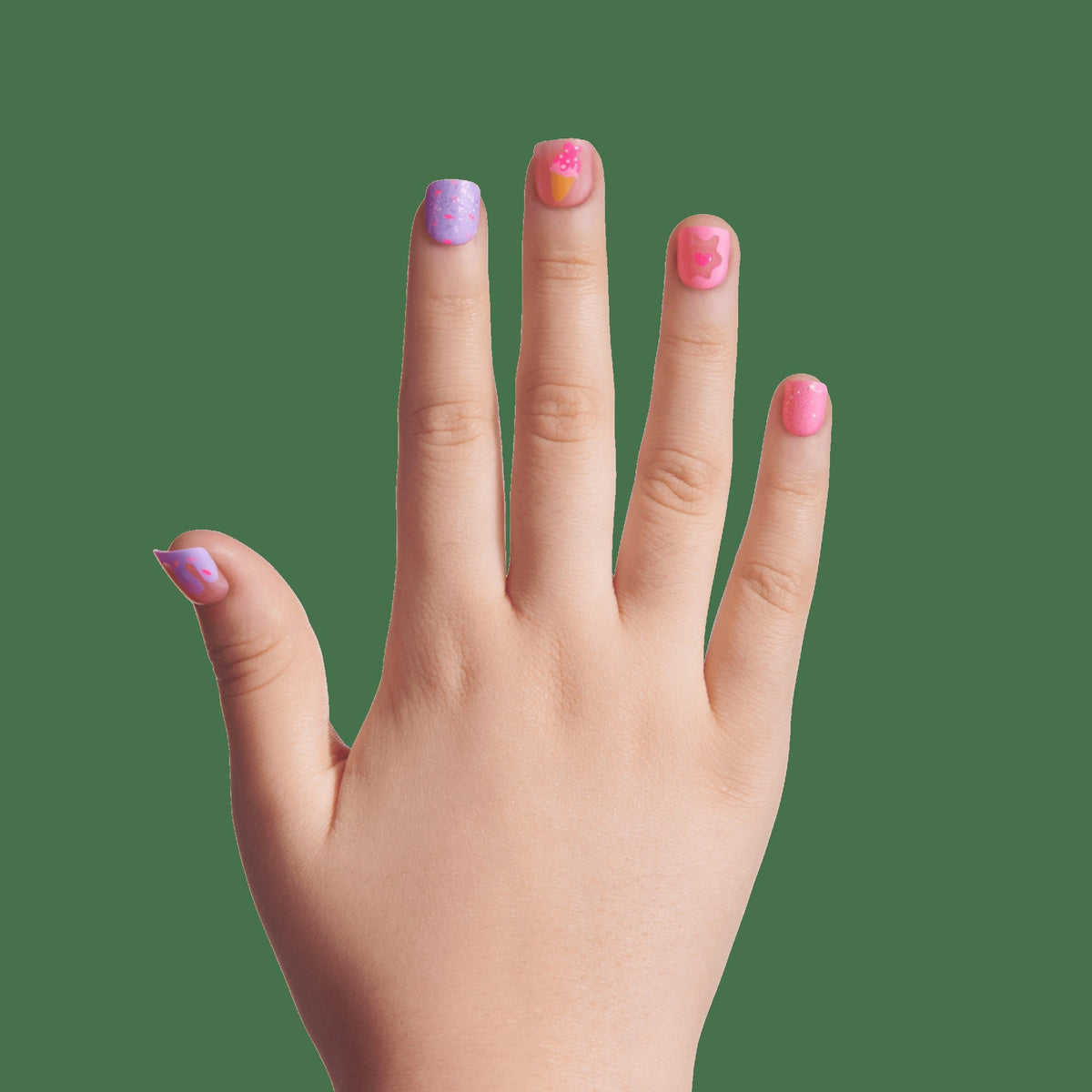 Impress Kids No Glue Fake Press On Nails - Fairy Sparkle | Design, Multicolor, Kids, Squoval, Manicure