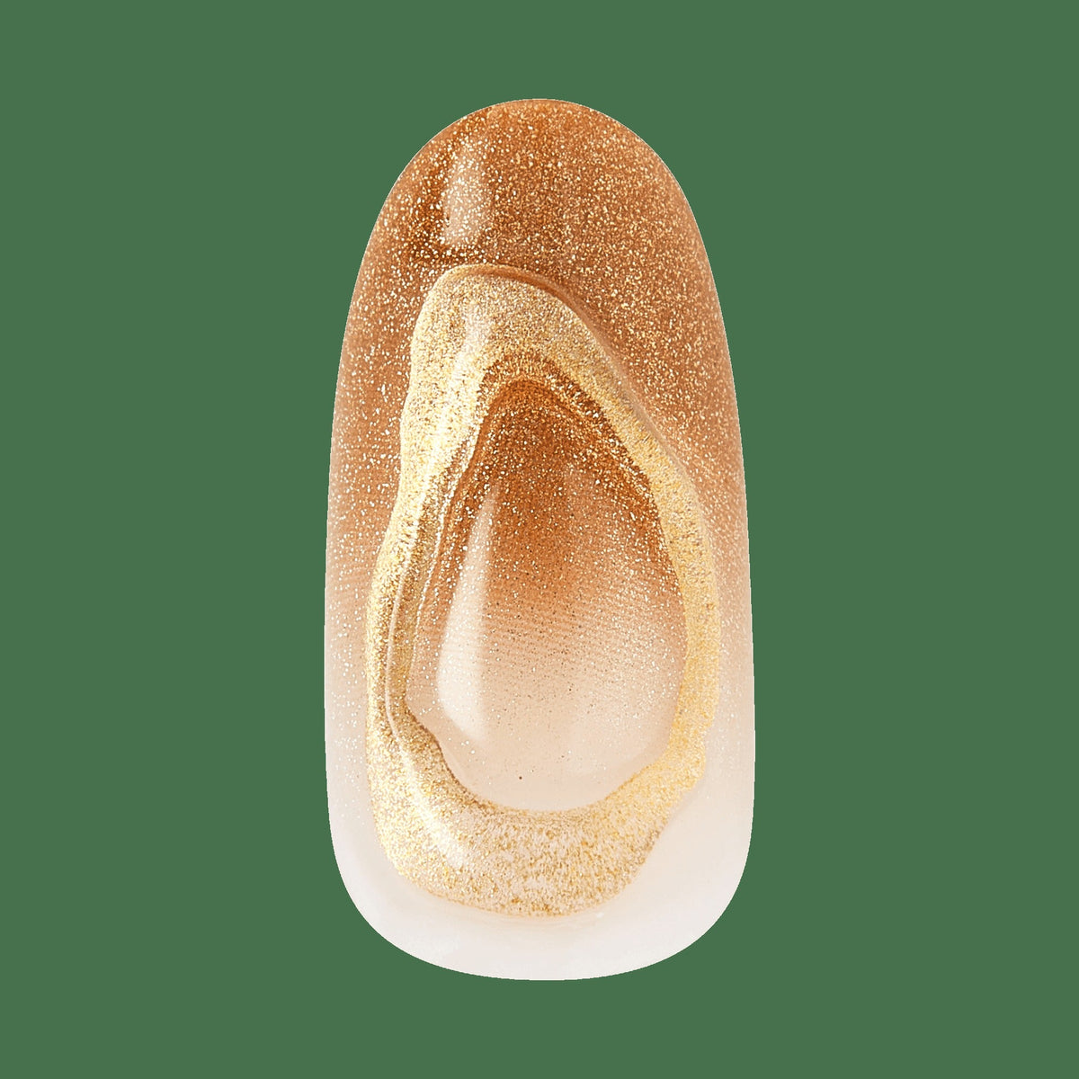 Kiss Nail Drip Press On Fake Glue Nails - Golden Laughter | 3D & Jewel Design, Metallic Gold, Medium, Round