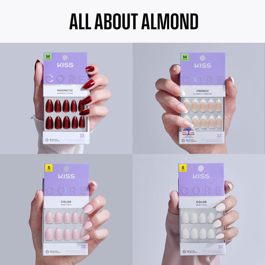 Kiss Press On Glue Nails Bundle - All About Almond
