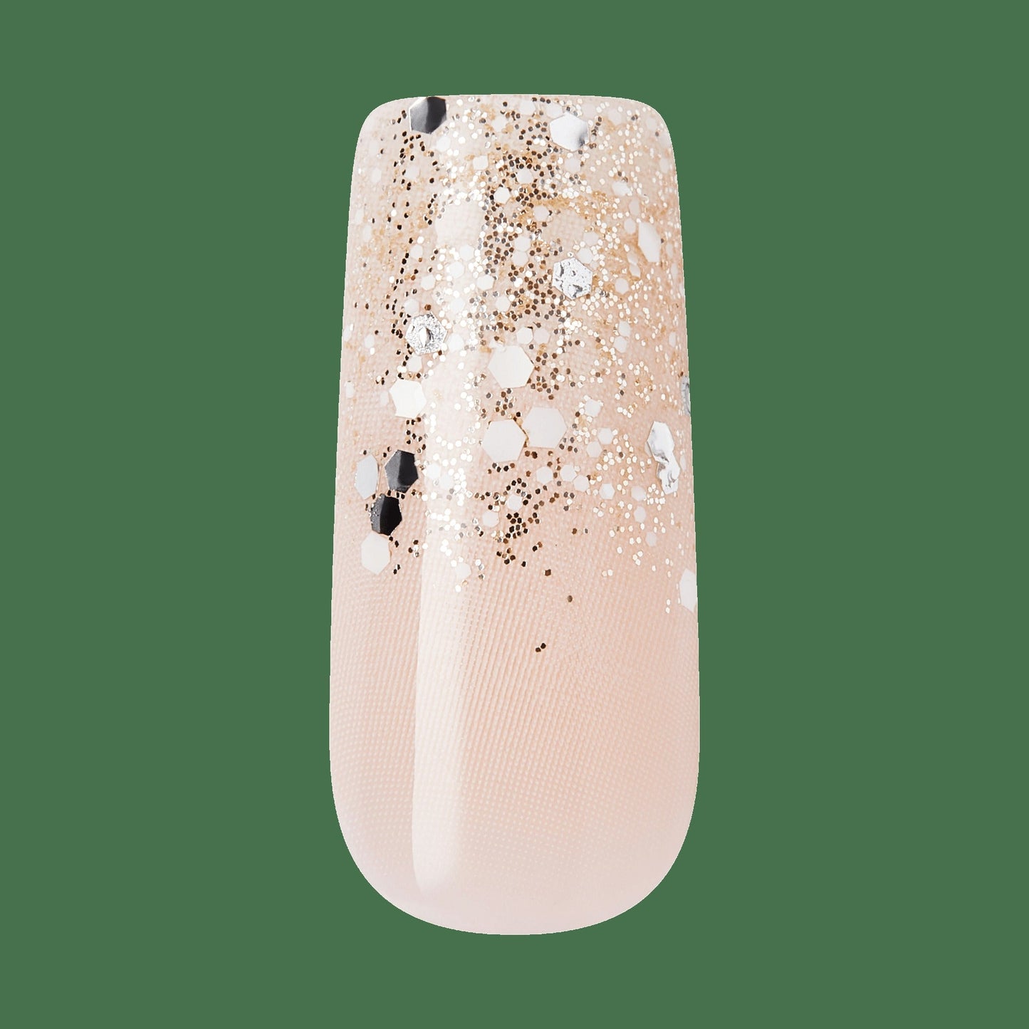 Kiss Glam 3D & Jewel Press On Fake Glue Nails - Wrapped in Beauty | 3D & Jewel French Design, White, Long, Square
