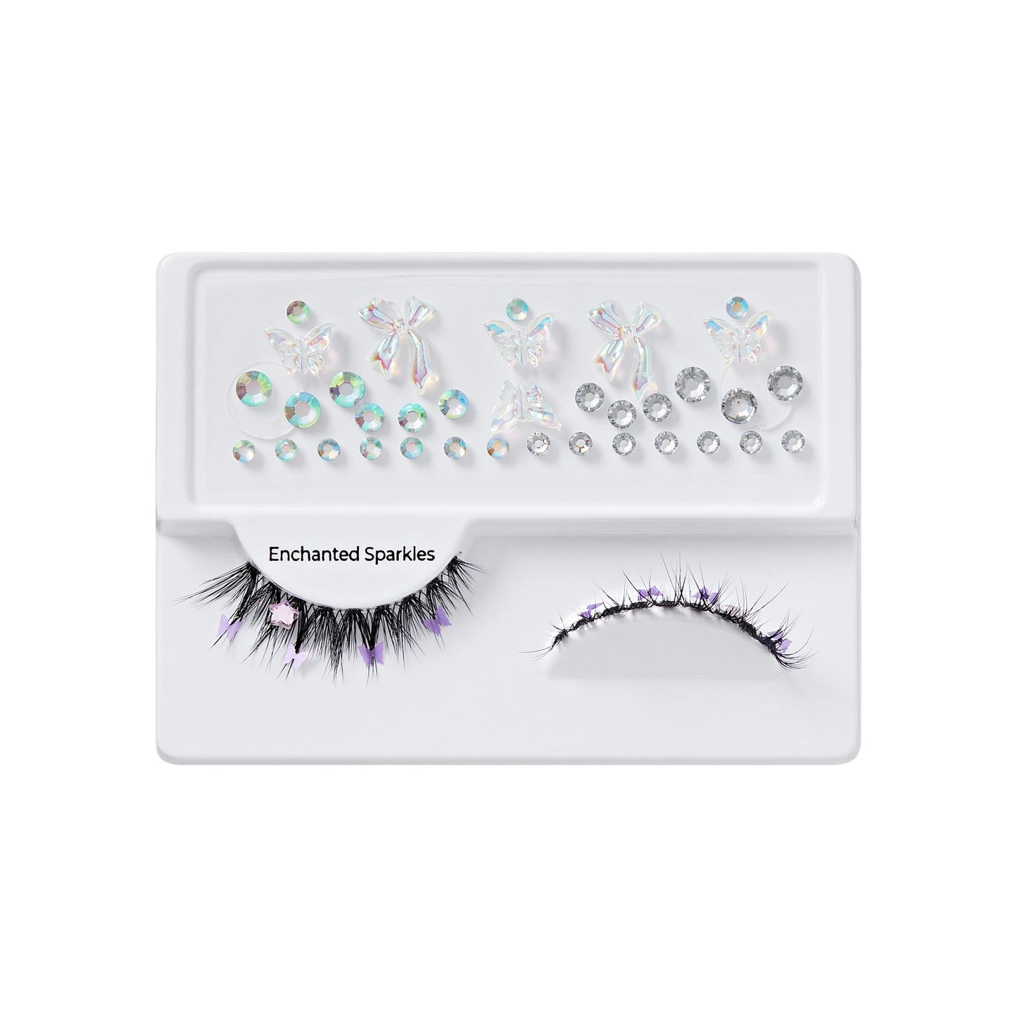 Kiss Halloween Decorated False Eyelashes & Gem Sticker - Enchanted Sparkles | 1 Pair, Strip Lashes, 8mm-13mm