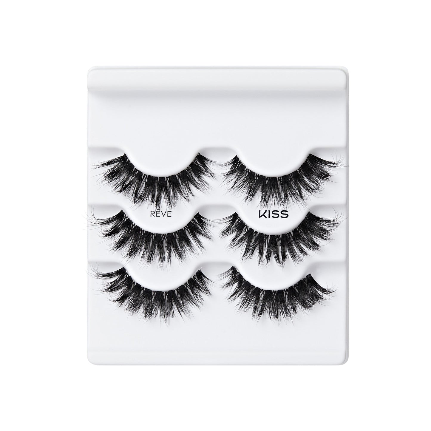 Kiss Lash Couture Masterpiece False Eyelashes Multipack - Mink Like Wispy | 3 Pairs, Strip Lashes, 7mm-16mm
