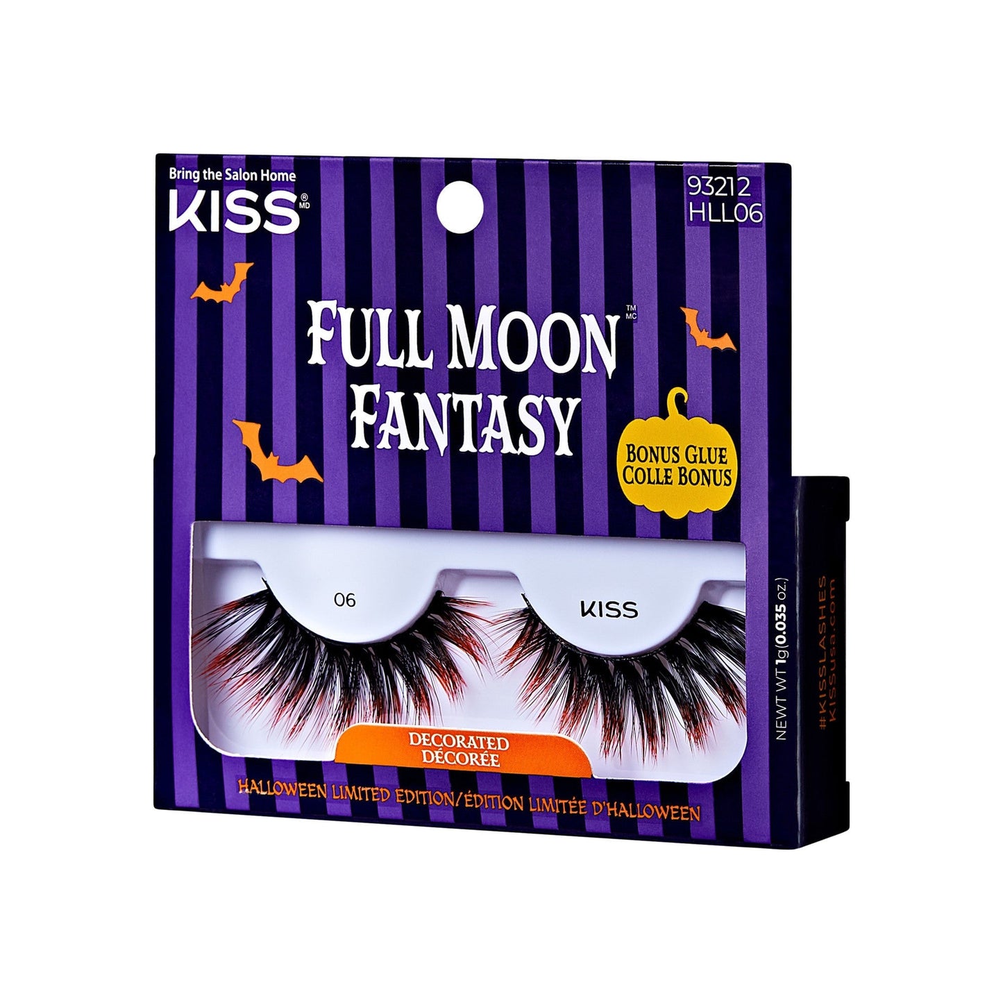 Kiss Halloween 'Full Moon Fantasy' False Eyelashes, Decorated - Midnight Doll | 1 Pair, Strip Lashes, 12mm-16mm