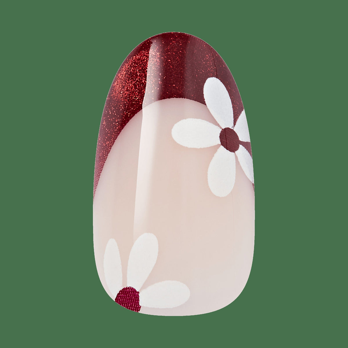 Kiss Nail Drip Press On Fake Glue Nails - Like-Minded | 3D & Jewel French Design, Red, Medium, Almond