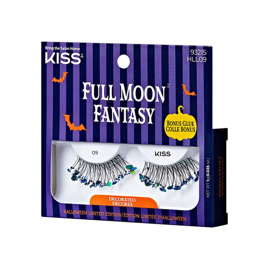 Kiss Halloween 'Full Moon Fantasy' False Eyelashes, Decorated - Starry Night | 1 Pair, Strip Lashes, 12mm-14mm